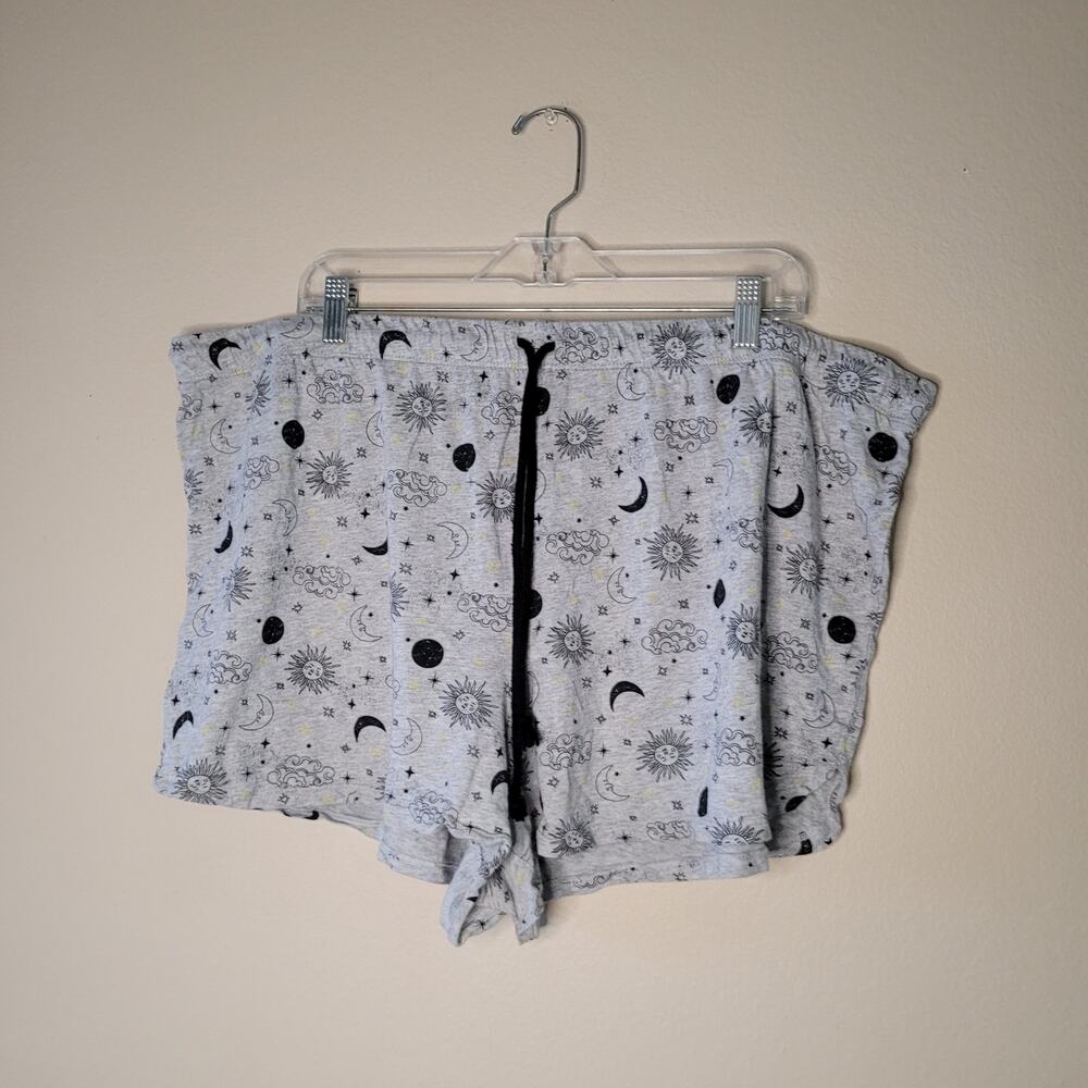 Cozy Secret Treasures Gray Moon & Stars Pajama Shorts 3XL